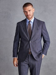 Blue Regular Fit Check Signature Suit Jacket - Image 3 of 13