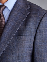 Blue Regular Fit Check Signature Suit Jacket - Image 6 of 13