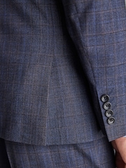 Blue Regular Fit Check Signature Suit Jacket - Image 8 of 13