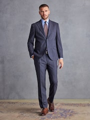 Blue Regular Fit Check Signature Suit: Trousers - Image 4 of 11