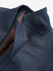Blue Tailored Fit Signature 100% wool Textured Suit Jacket - Image 10 of 12