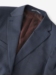 Blue Tailored Fit Signature 100% wool Textured Suit Jacket - Image 9 of 12