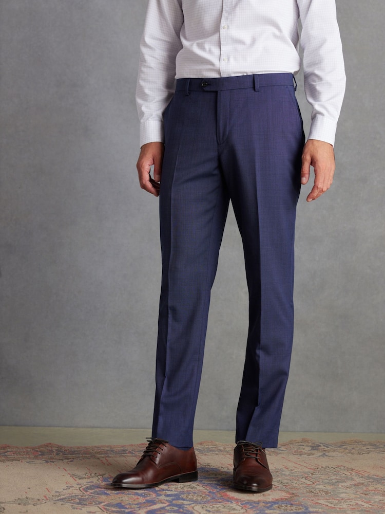 Blue Tailored Fit Signature Wool Textured Suit Trousers - Image 1 of 10