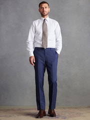 Blue Tailored Fit Signature Wool Textured Suit Trousers - Image 4 of 10