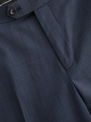 Blue Tailored Fit Signature Wool Textured Suit Trousers - Image 8 of 10