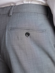 Grey Tailored Fit Signature Wool Textured Suit Trousers - Image 5 of 11