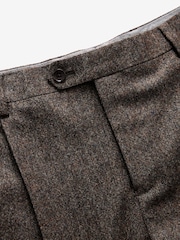 Sivkasto rjava - Teksturirane hlače obleke ozkega kroja Signature Moons British Fabric - Slika 6 iz 9