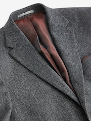 Charcoal Grey Slim Fit Signature Moons British Fabric Textured Suit Jacket - Image 7 of 11