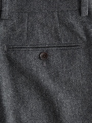 Charcoal Grey Slim Fit Signature Moons British Fabric Textured Suit Trousers - Image 6 of 9