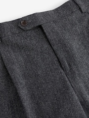 Charcoal Grey Slim Fit Signature Moons British Fabric Textured Suit Trousers - Image 8 of 9