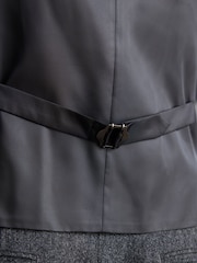 Charcoal Grey Regular Fit Signature Moons British Fabric Textured Waistcoat - Image 7 of 11