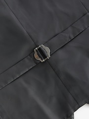 Charcoal Grey Regular Fit Signature Moons British Fabric Textured Waistcoat - Image 8 of 11