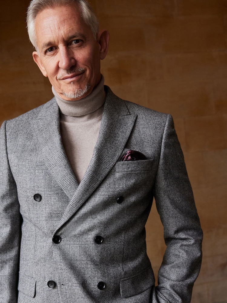 Grey Double Breasted Signature EA Matthews British Fabric Check Suit Jacket - Image 1 of 15