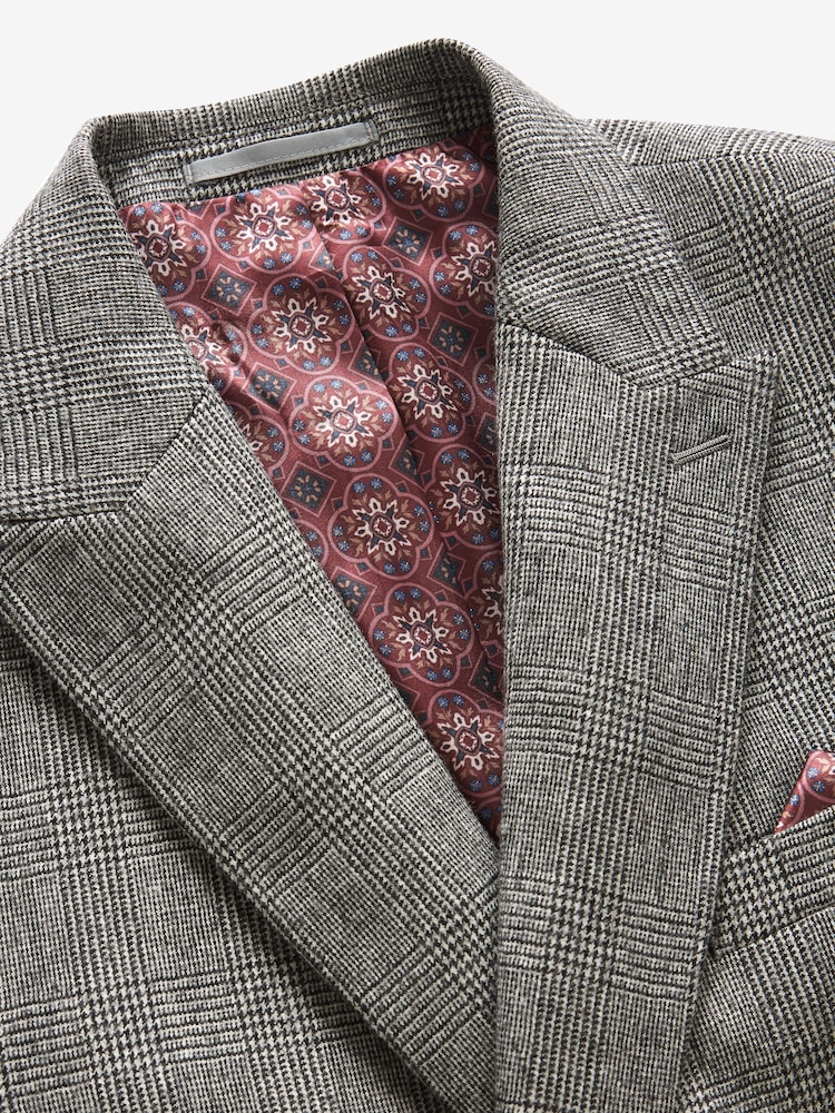 Grey Double Breasted Signature EA Matthews British Fabric Check Suit Jacket - Image 11 of 15