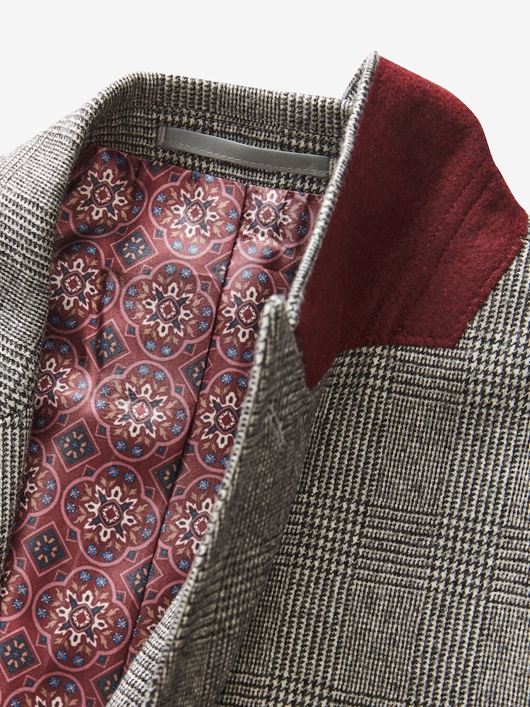 Grey Double Breasted Signature EA Matthews British Fabric Check Suit Jacket - Image 13 of 15
