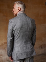 Grey Double Breasted Signature EA Matthews British Fabric Check Suit Jacket - Image 3 of 15