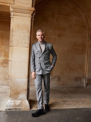 Grey Double Breasted Signature EA Matthews British Fabric Check Suit Jacket - Image 4 of 15