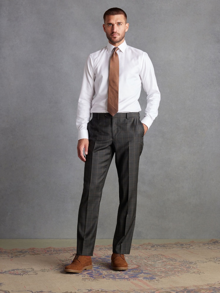 Green Tailored Fit Signature Empire Mills British Fabric Check Suit Trousers - Image 2 of 10