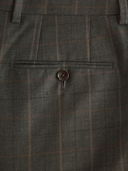 Green Tailored Fit Signature Empire Mills British Fabric Check Suit Trousers - Image 8 of 10