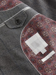 Grey Tailored Fit Signature British Fabric Check Suit Jacket - Image 10 of 12