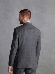 Grey Tailored Fit Signature British Fabric Check Suit Jacket - Image 3 of 12
