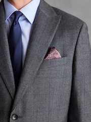 Grey Tailored Fit Signature British Fabric Check Suit Jacket - Image 4 of 12