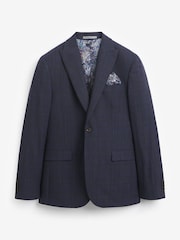 Marineblau/blau - Signature, Slim-Fit-Anzugjacke aus italienischem Stoff mit Karomuster - Bild 10 von 14