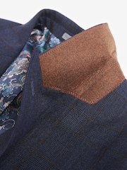 Marineblau/blau - Signature, Slim-Fit-Anzugjacke aus italienischem Stoff mit Karomuster - Bild 13 von 14
