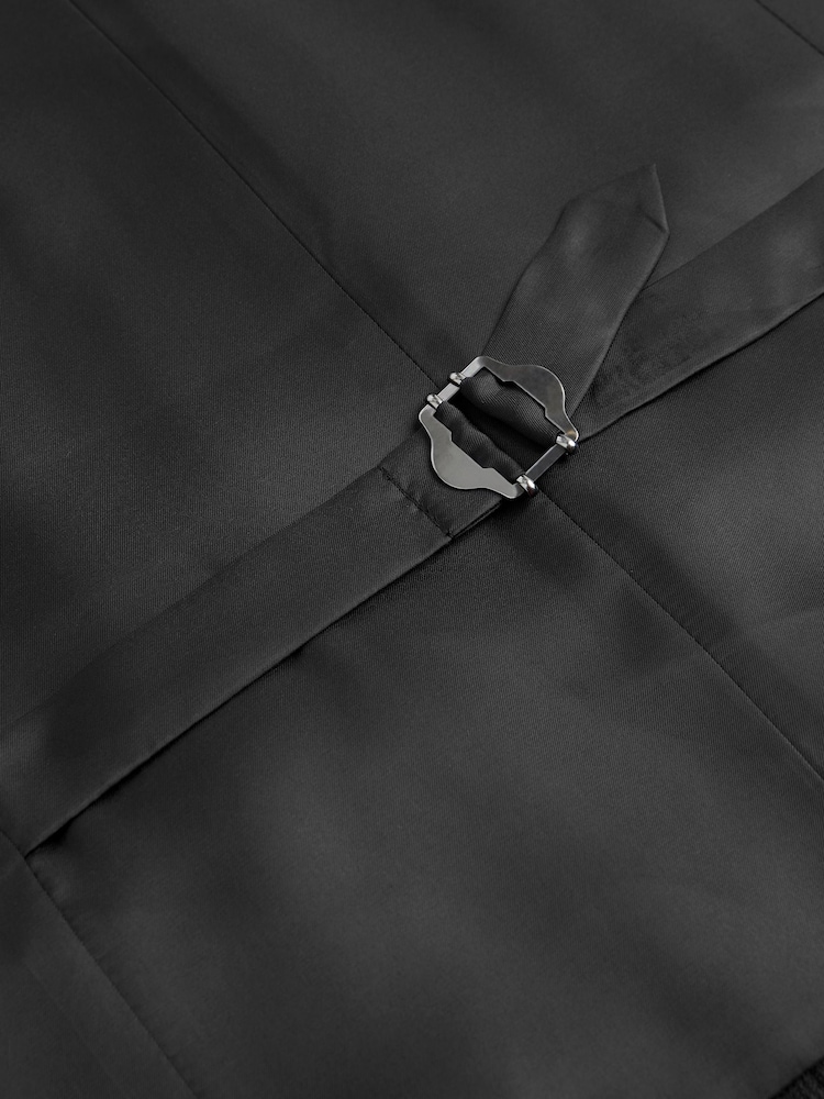 Bleu marine - Coupe classique Signature Italian Fabric Carreaux Costume Gilet - Image 10 of 11