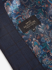 Bleu marine - Coupe classique Signature Italian Fabric Carreaux Costume Gilet - Image 11 de 11