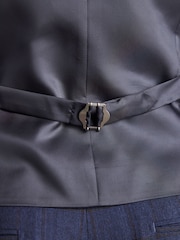 Bleu marine - Coupe classique Signature Italian Fabric Carreaux Costume Gilet - Image 6 de 11