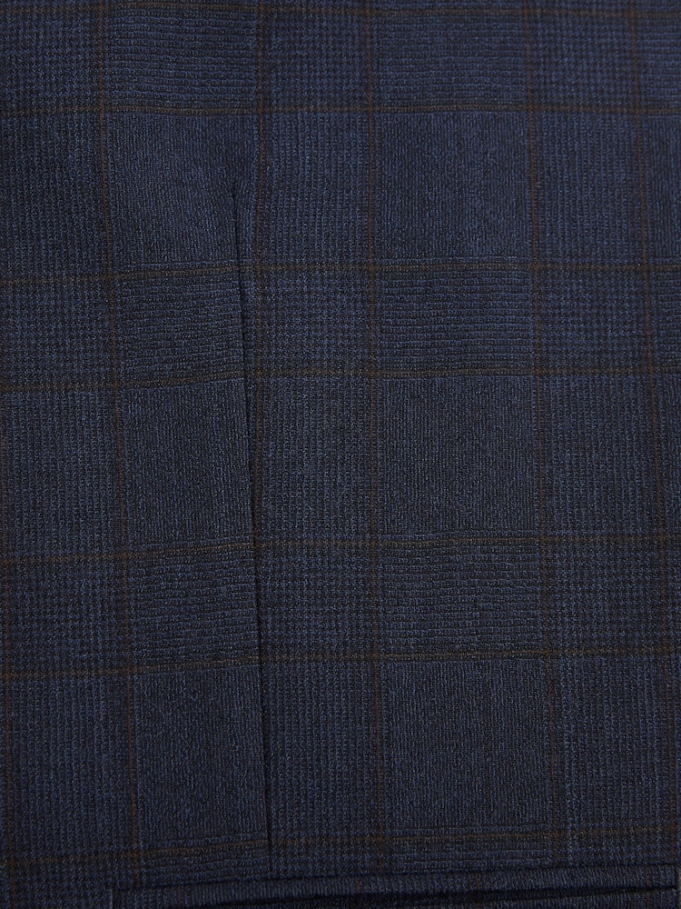 Bleu marine - Coupe classique Signature Italian Fabric Carreaux Costume Gilet - Image 9 of 11