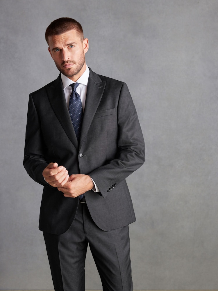 Grey Slim Fit Signature Zignone Italian Fabric Suit Jacket - Image 1 of 11