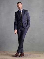 Blue Slim Fit Signature Zignone Italian Fabric Suit Jacket - Image 2 of 12