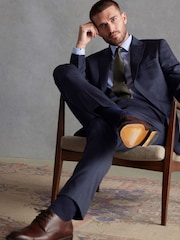 Blue Slim Fit Signature Zignone Italian Fabric Suit Jacket - Image 4 of 12