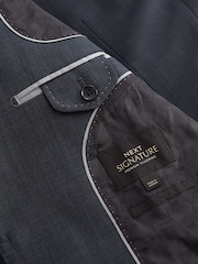 Blue Slim Fit Signature Zignone Italian Fabric Suit Jacket - Image 9 of 12