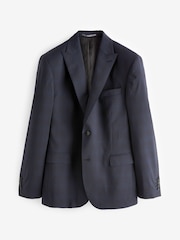 Mornarica - Signature Zignone Italijanski Fabric karirast; s karirastim vzorcem v standardnem kroju moška obleka jakna; suknjič - Slika 6 iz 12