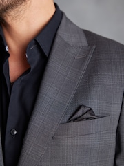 Grey Skinny Signature Zignone Italian Fabric Check Suit: Jacket - Image 5 of 11
