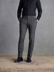 Grey Skinny Signature Zignone Italian Fabric Check Suit Trousers - Image 1 of 11