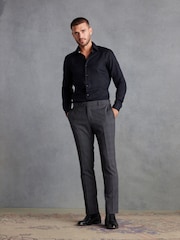 Grey Skinny Signature Zignone Italian Fabric Check Suit Trousers - Image 2 of 11