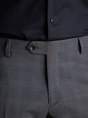 Grey Skinny Signature Zignone Italian Fabric Check Suit Trousers - Image 5 of 11