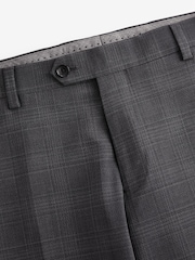 Grey Skinny Signature Zignone Italian Fabric Check Suit Trousers - Image 8 of 11