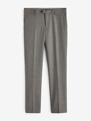 Taupe Tailored Fit Signature Barberis Italian Fabric Wool Flannel Suit Trousers - Image 6 of 9