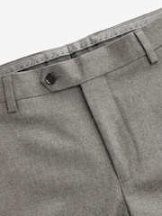 Taupe Tailored Fit Signature Barberis Italian Fabric Wool Flannel Suit Trousers - Image 7 of 9
