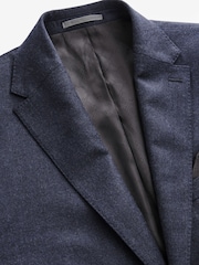 Blue Tailored Fit Signature Barberis Italian Fabric Wool Flannel Suit Jacket - Image 8 of 14