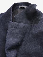 Blue Tailored Fit Signature Barberis Italian Fabric Wool Flannel Suit Jacket - Image 9 of 14