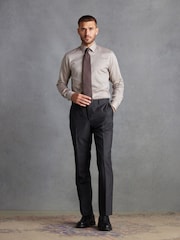 Charcoal Grey Regular Fit Signature TG Di Fabio Italian Fabric Check Suit Trousers - Image 2 of 11
