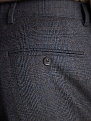 Charcoal Grey Regular Fit Signature TG Di Fabio Italian Fabric Check Suit Trousers - Image 5 of 11