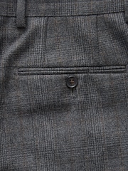 Charcoal Grey Regular Fit Signature TG Di Fabio Italian Fabric Check Suit Trousers - Image 9 of 11