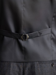 Charcoal Grey Regular Fit Signature TG Di Fabio Italian Fabric Check Waistcoat - Image 6 of 11